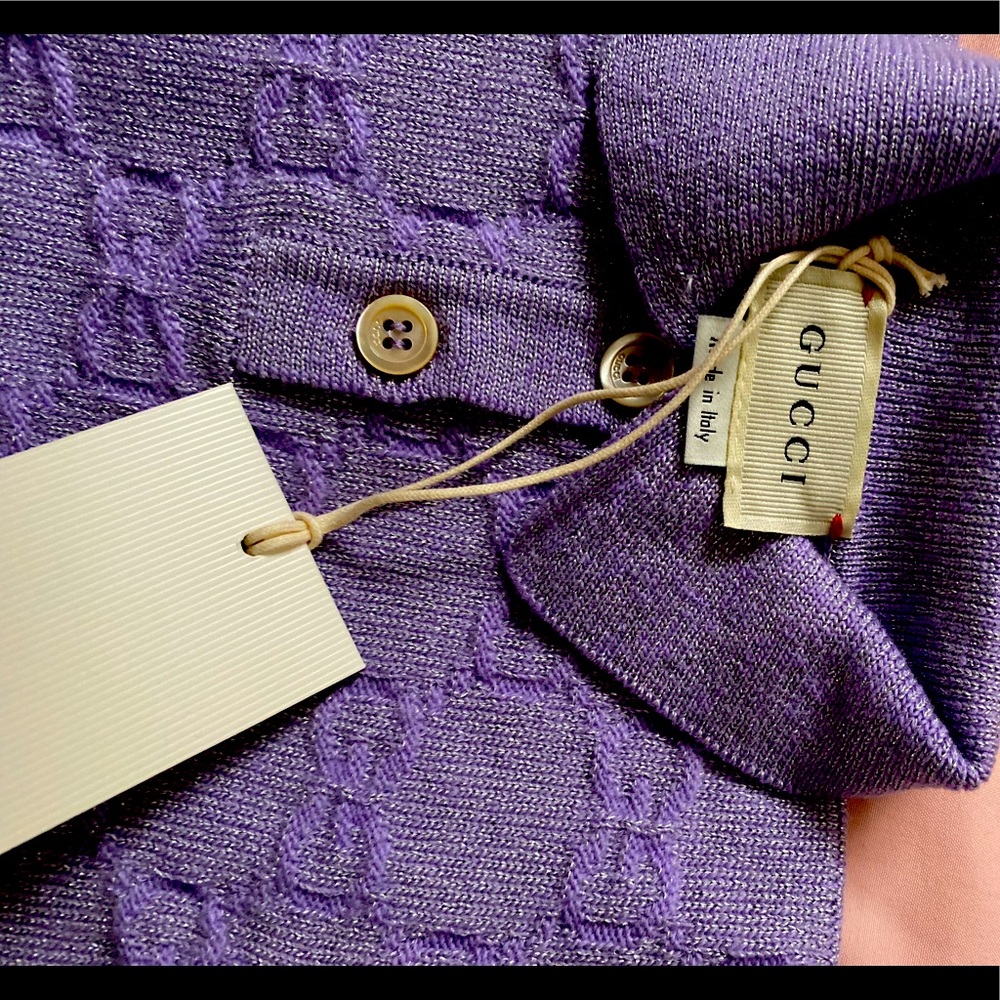 Gucci Lavender Knit Polo Dress for Kids - Picture 3 of 6